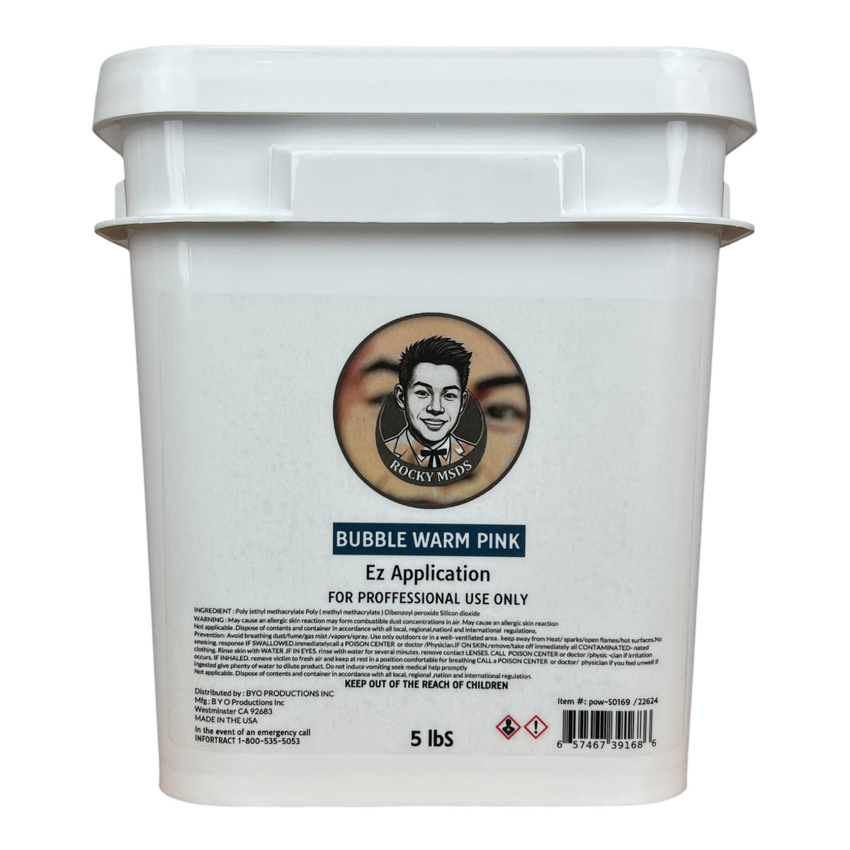 Rocky MDSD Bubble Warm Pink Nail Powder 5lbs [Buy 1 Free 1 Base 1 Top Rocky TPO HEMA Free]